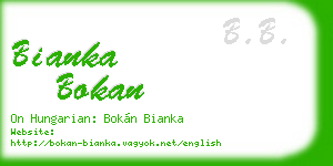 bianka bokan business card